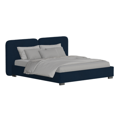 Lit double rembourré Chloé en tissu tissé doux