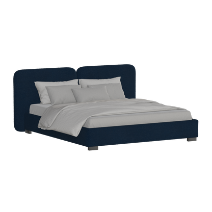 Lit double rembourré Chloé en tissu tissé doux