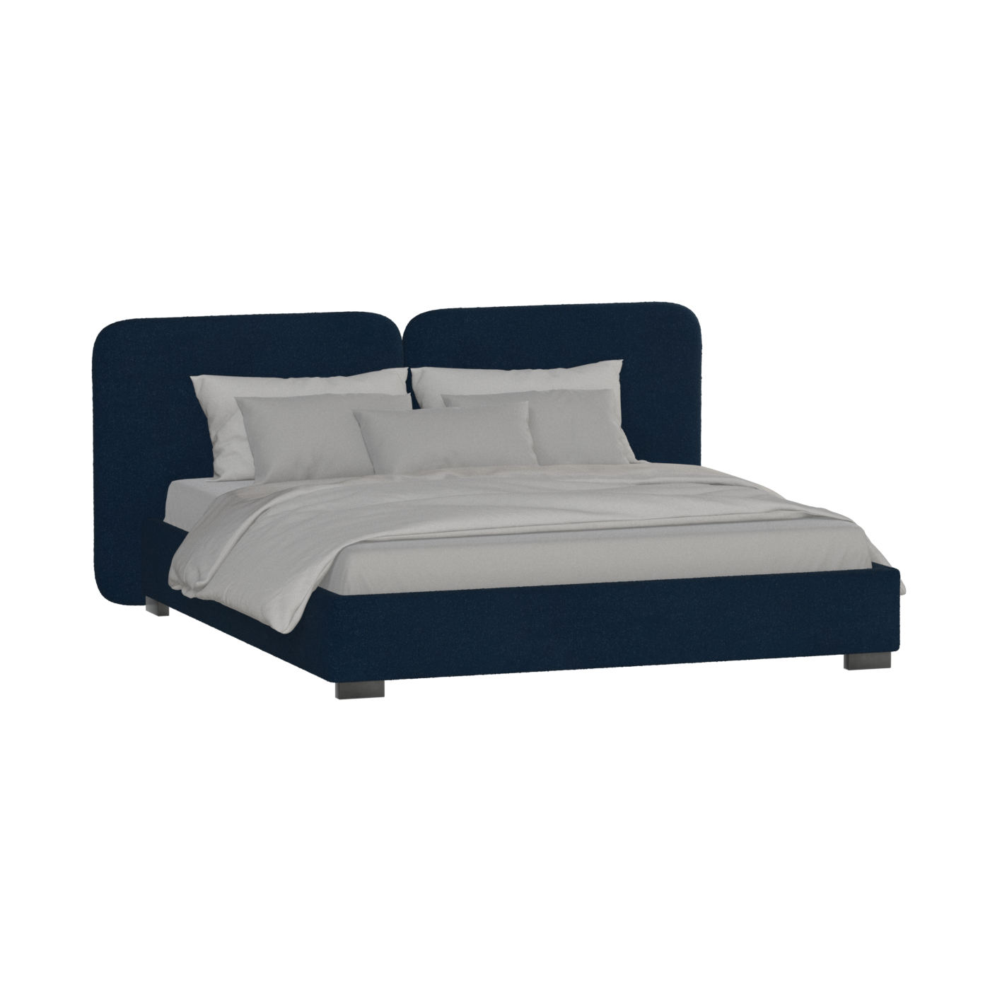 Lit double rembourré Chloé en tissu tissé doux