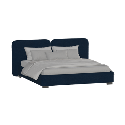 Lit double rembourré Chloé en tissu tissé doux