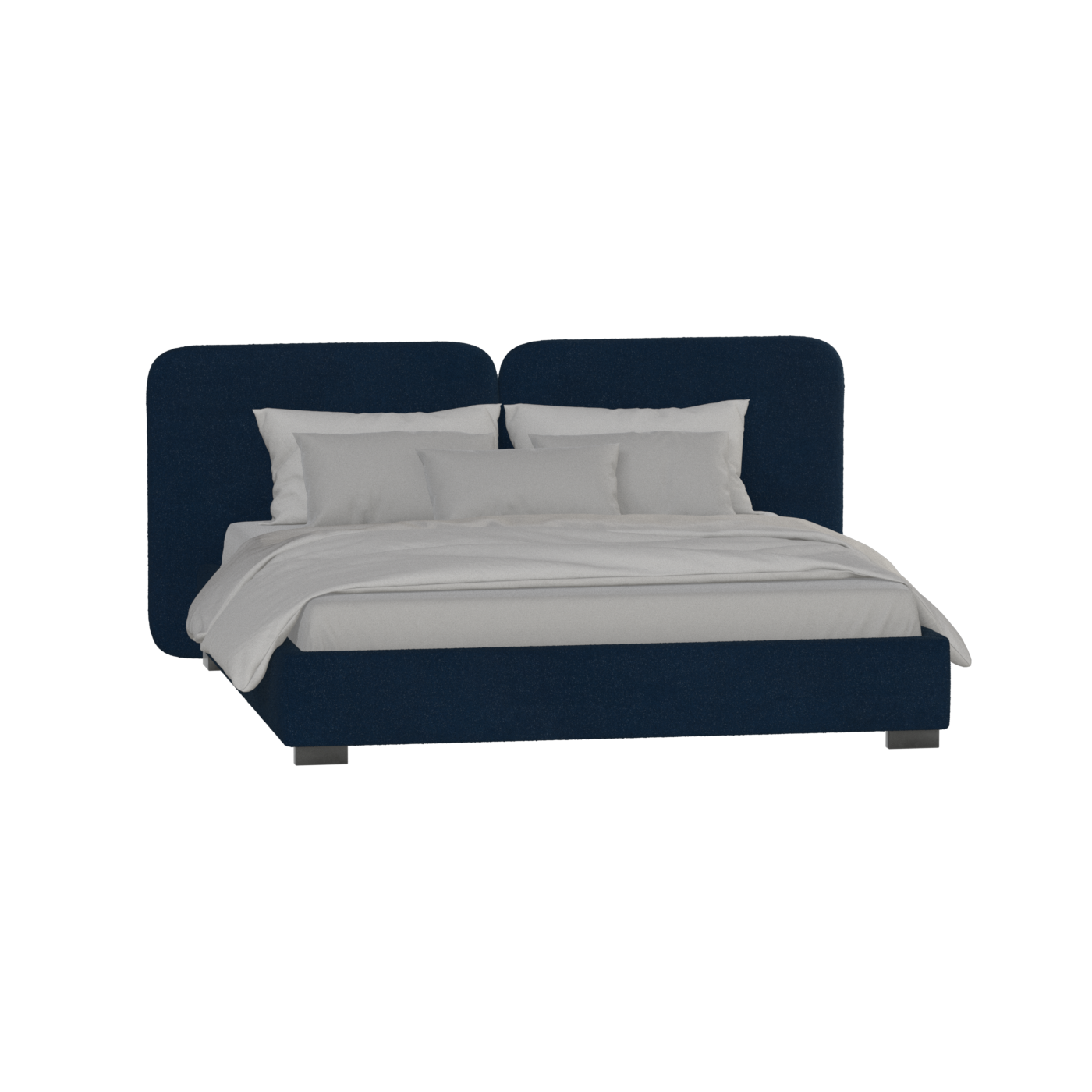 Lit double rembourré Chloé en tissu tissé doux