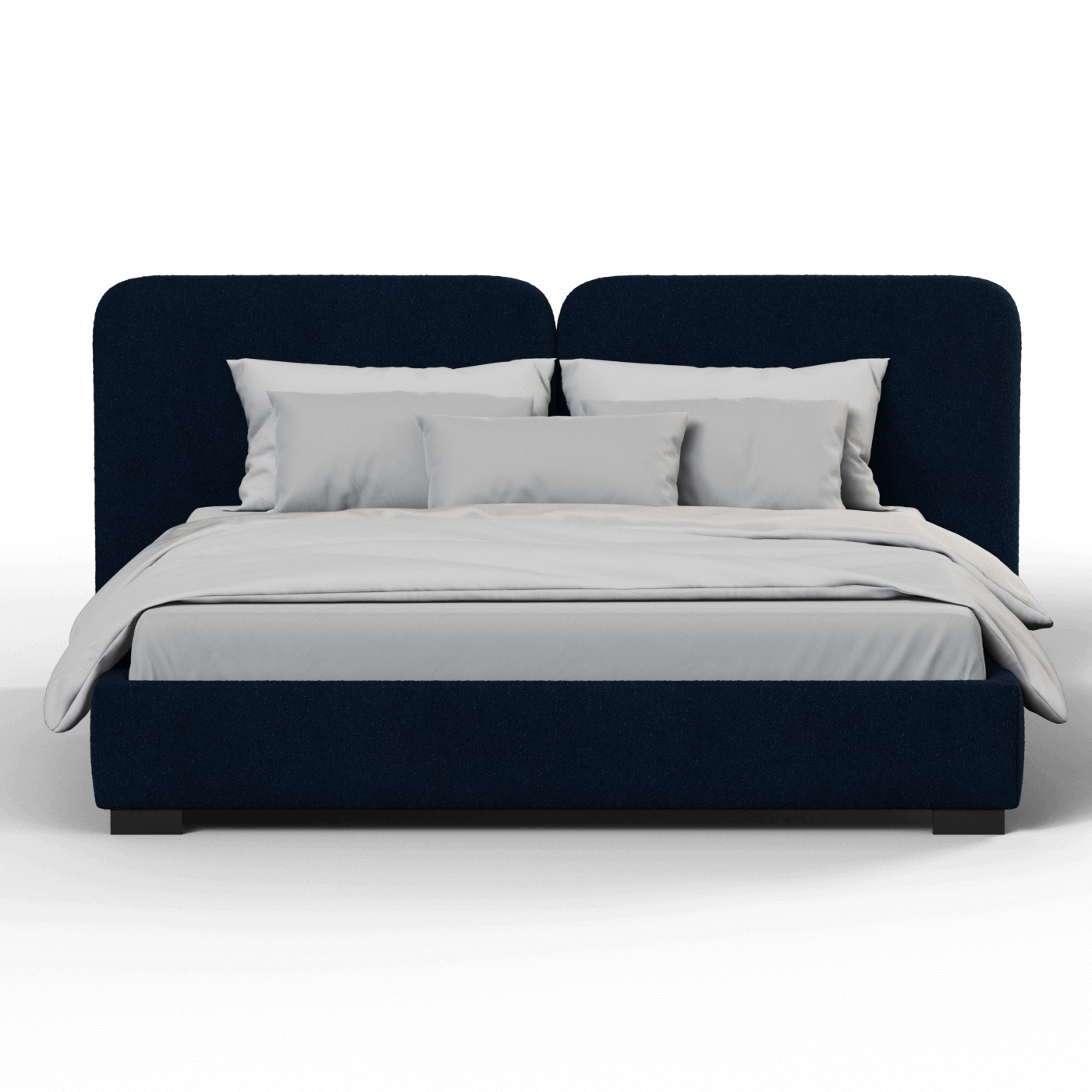 Lit double rembourré Chloé en tissu tissé doux