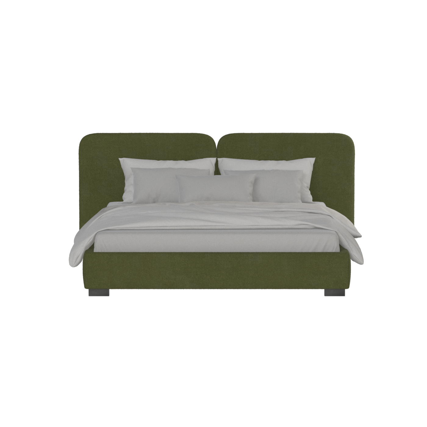 Lit double rembourré Chloé en tissu tissé doux