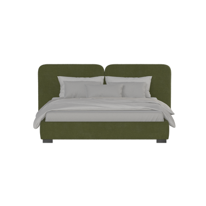 Lit double rembourré Chloé en tissu tissé doux