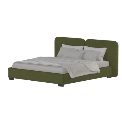 Lit double rembourré Chloé en tissu tissé doux