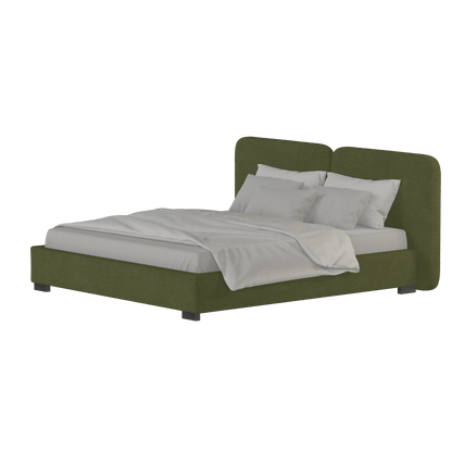 Lit double rembourré Chloé en tissu tissé doux