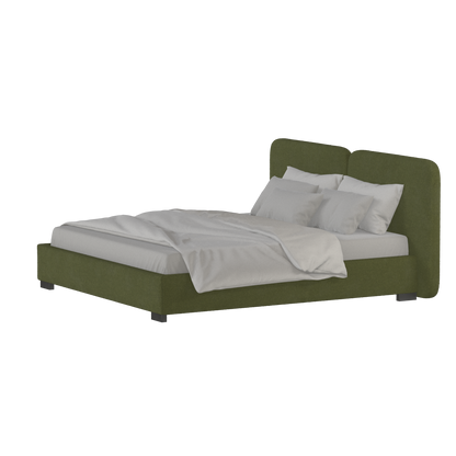 Lit double rembourré Chloé en tissu tissé doux