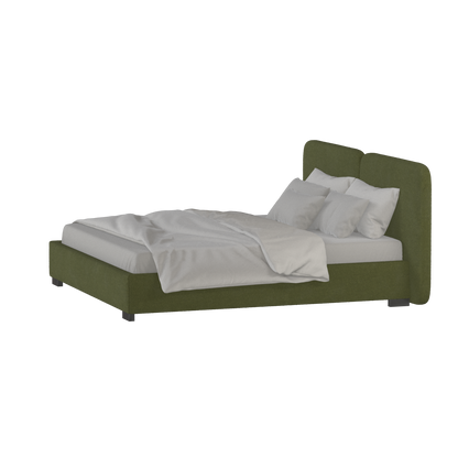 Lit double rembourré Chloé en tissu tissé doux