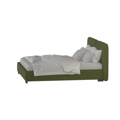 Lit double rembourré Chloé en tissu tissé doux