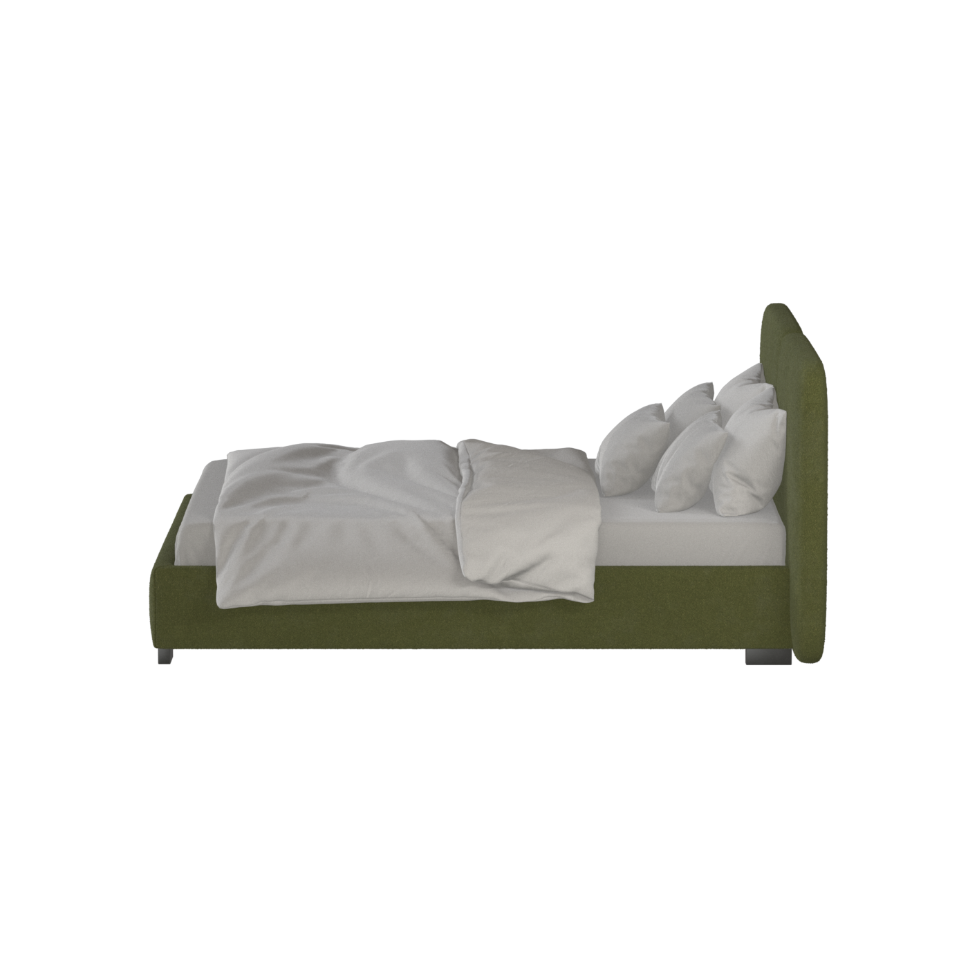 Lit double rembourré Chloé en tissu tissé doux