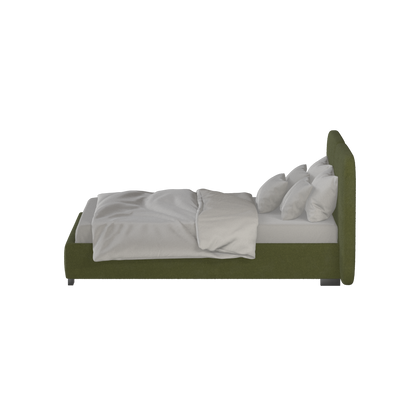 Lit double rembourré Chloé en tissu tissé doux