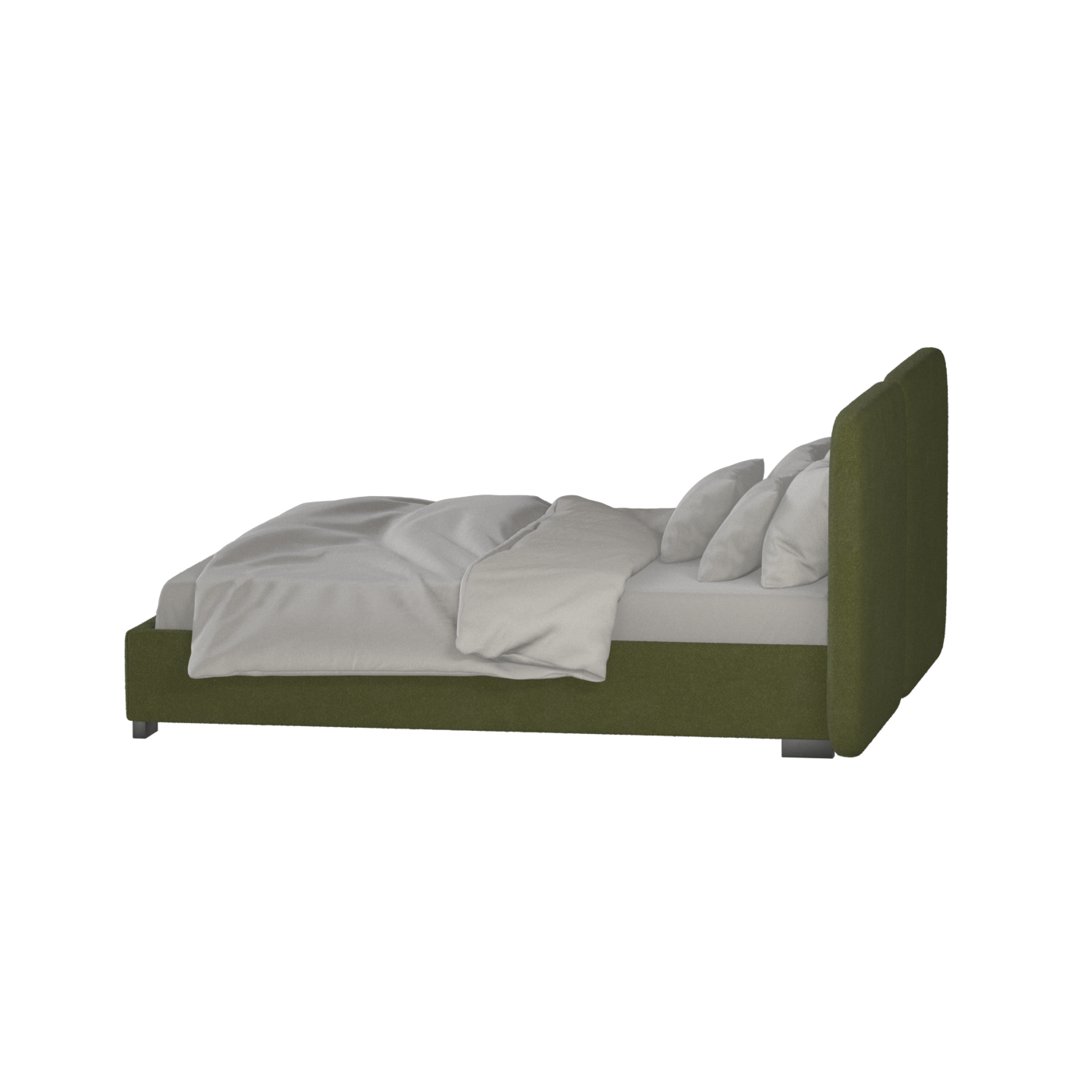 Lit double rembourré Chloé en tissu tissé doux