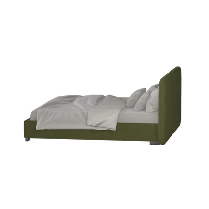 Lit double rembourré Chloé en tissu tissé doux
