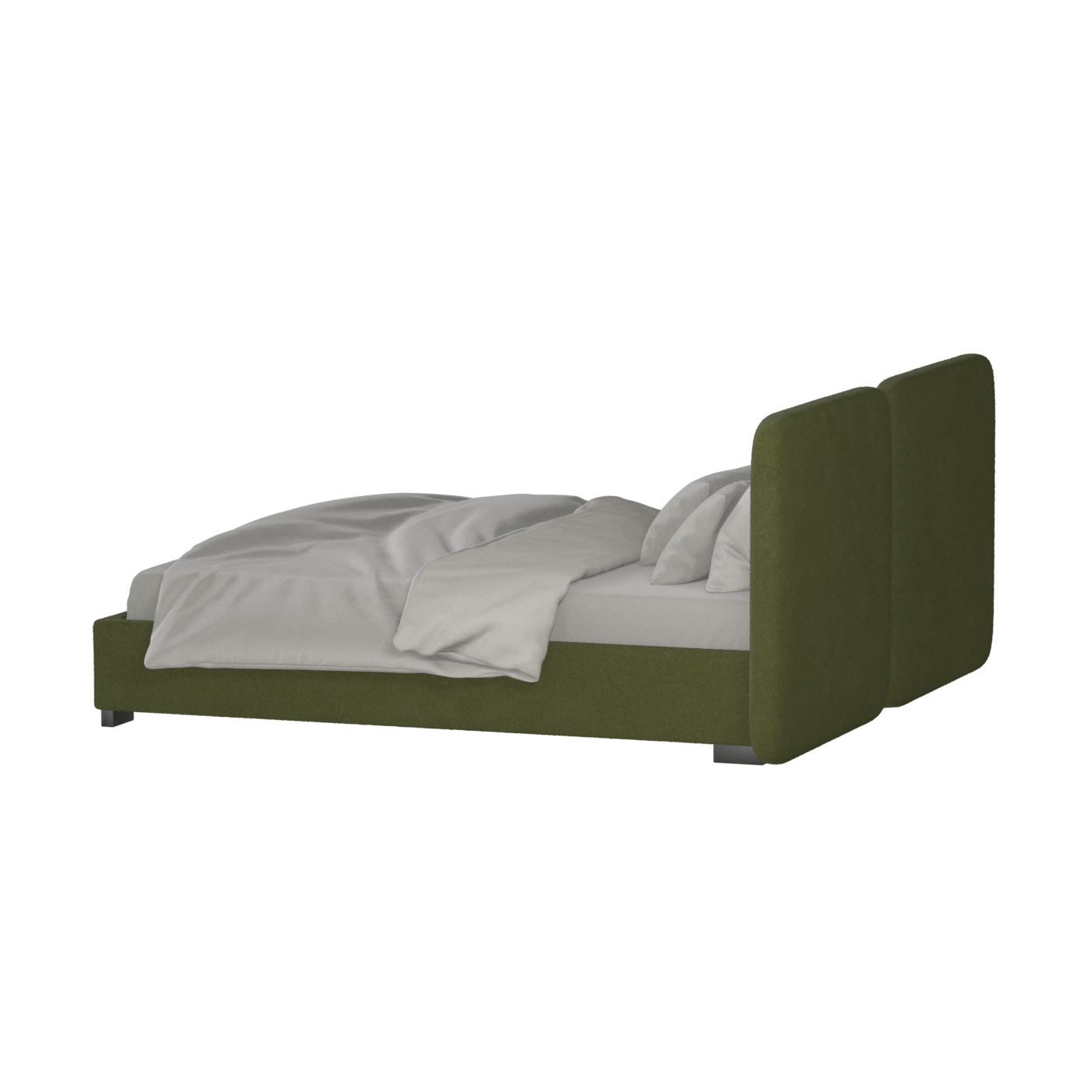 Lit double rembourré Chloé en tissu tissé doux