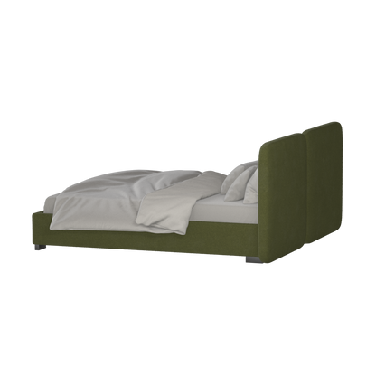 Lit double rembourré Chloé en tissu tissé doux