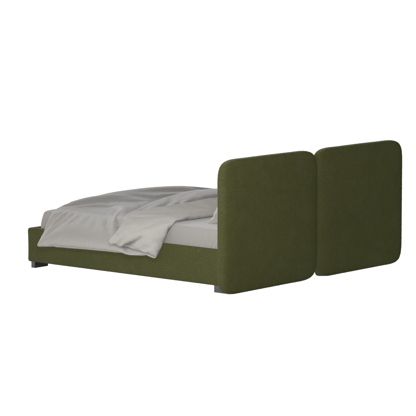Lit double rembourré Chloé en tissu tissé doux