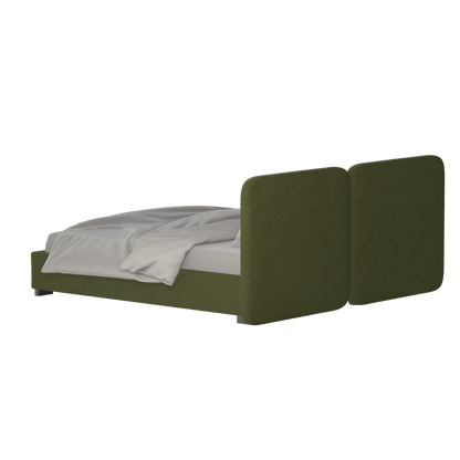 Lit double rembourré Chloé en tissu tissé doux
