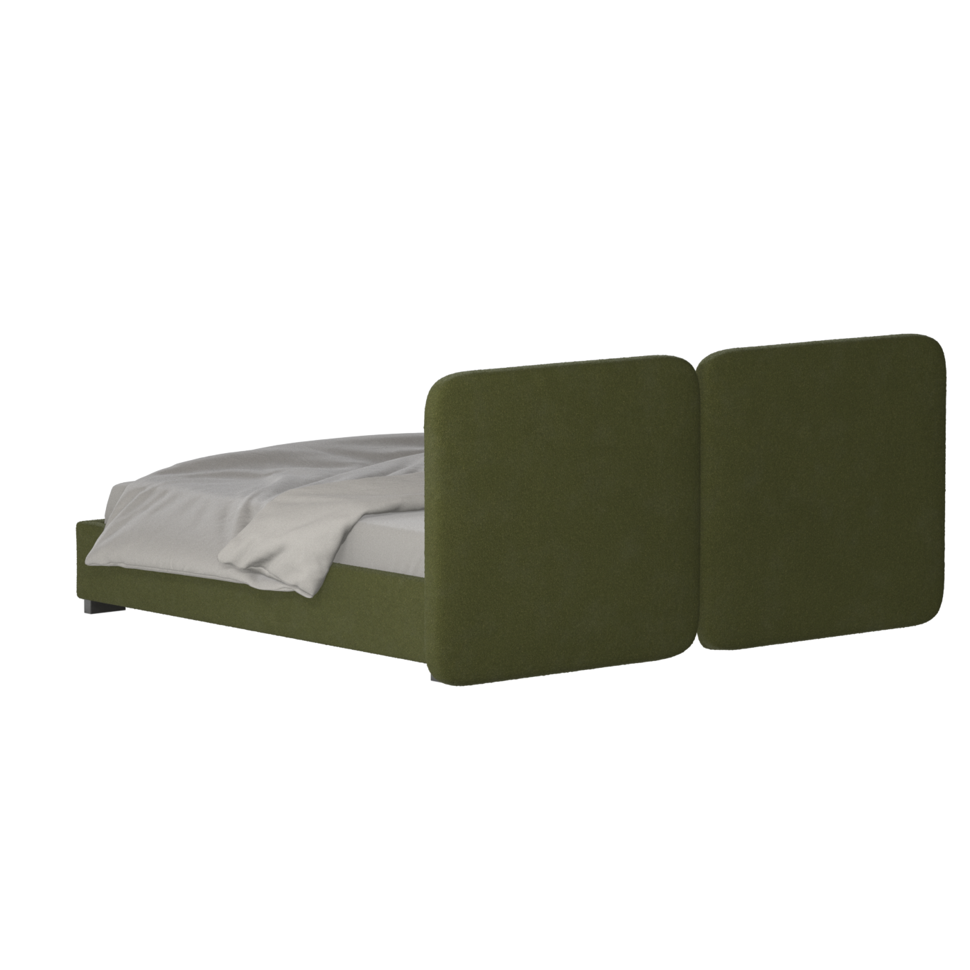 Lit double rembourré Chloé en tissu tissé doux