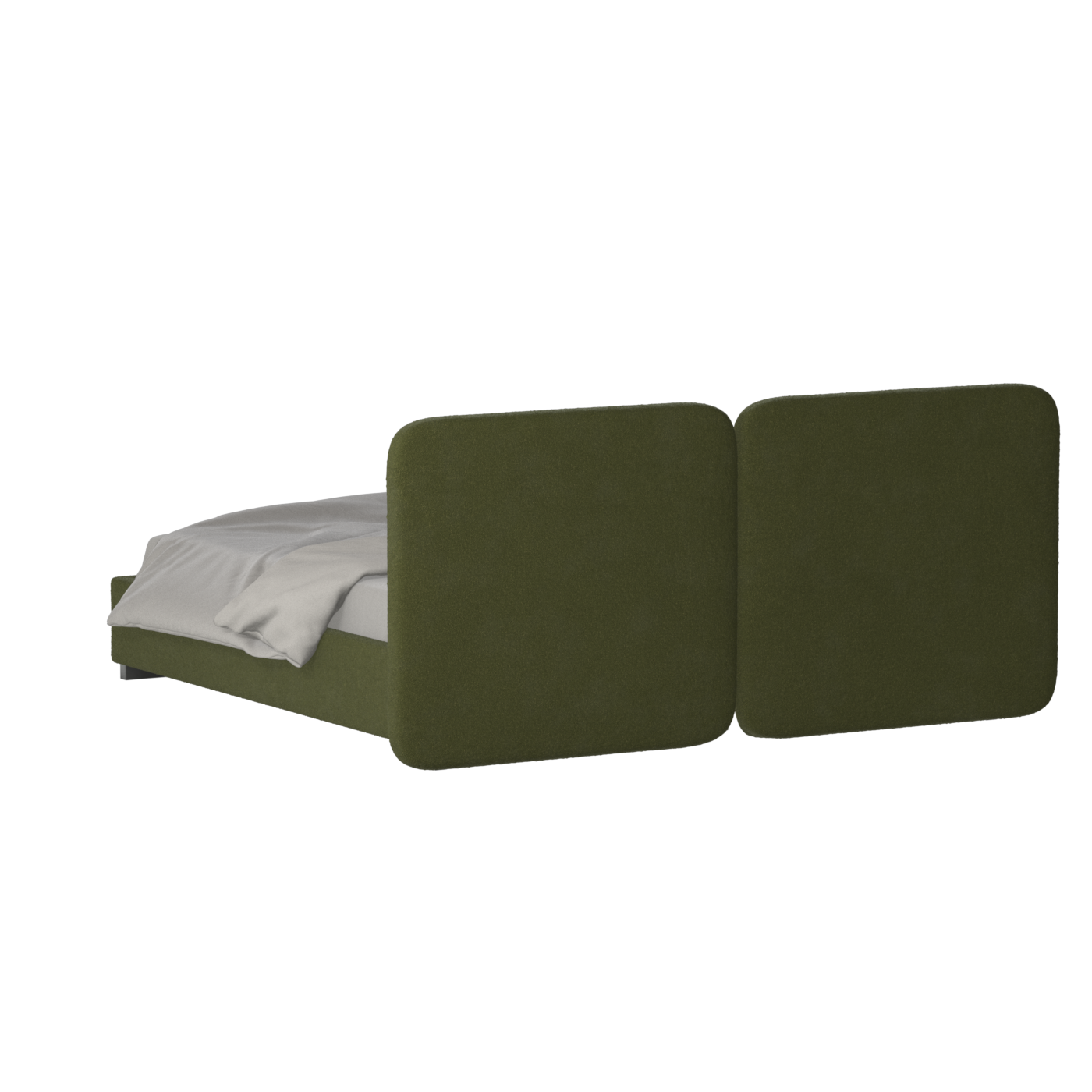 Lit double rembourré Chloé en tissu tissé doux