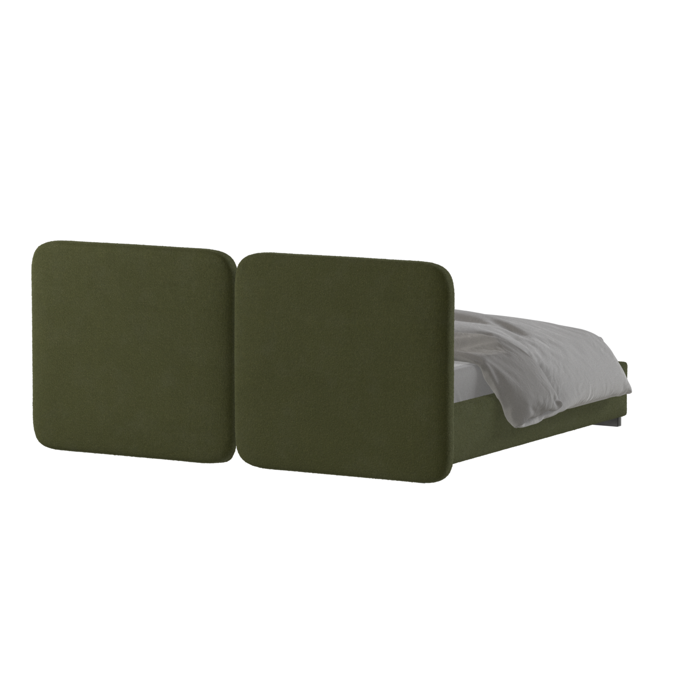 Lit double rembourré Chloé en tissu tissé doux