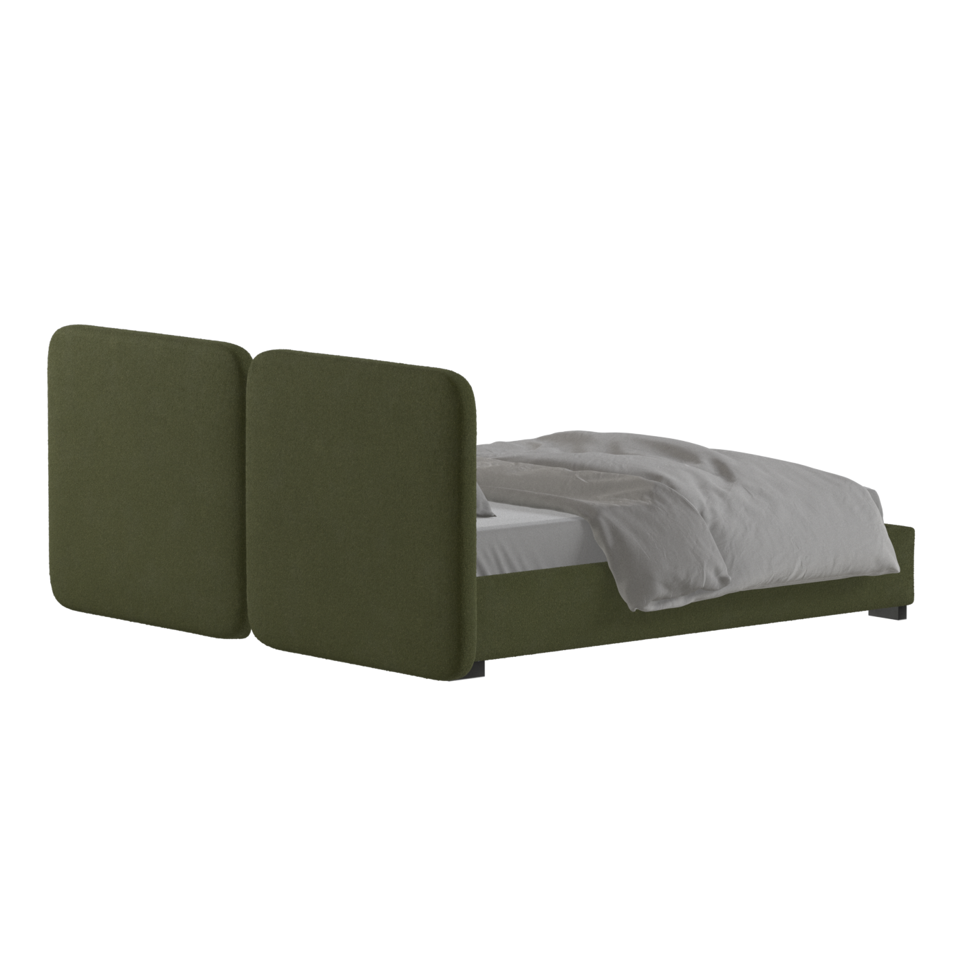 Lit double rembourré Chloé en tissu tissé doux