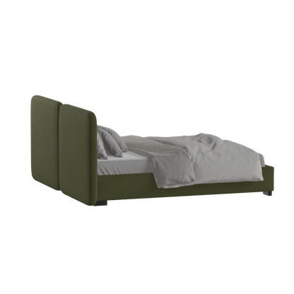 Lit double rembourré Chloé en tissu tissé doux