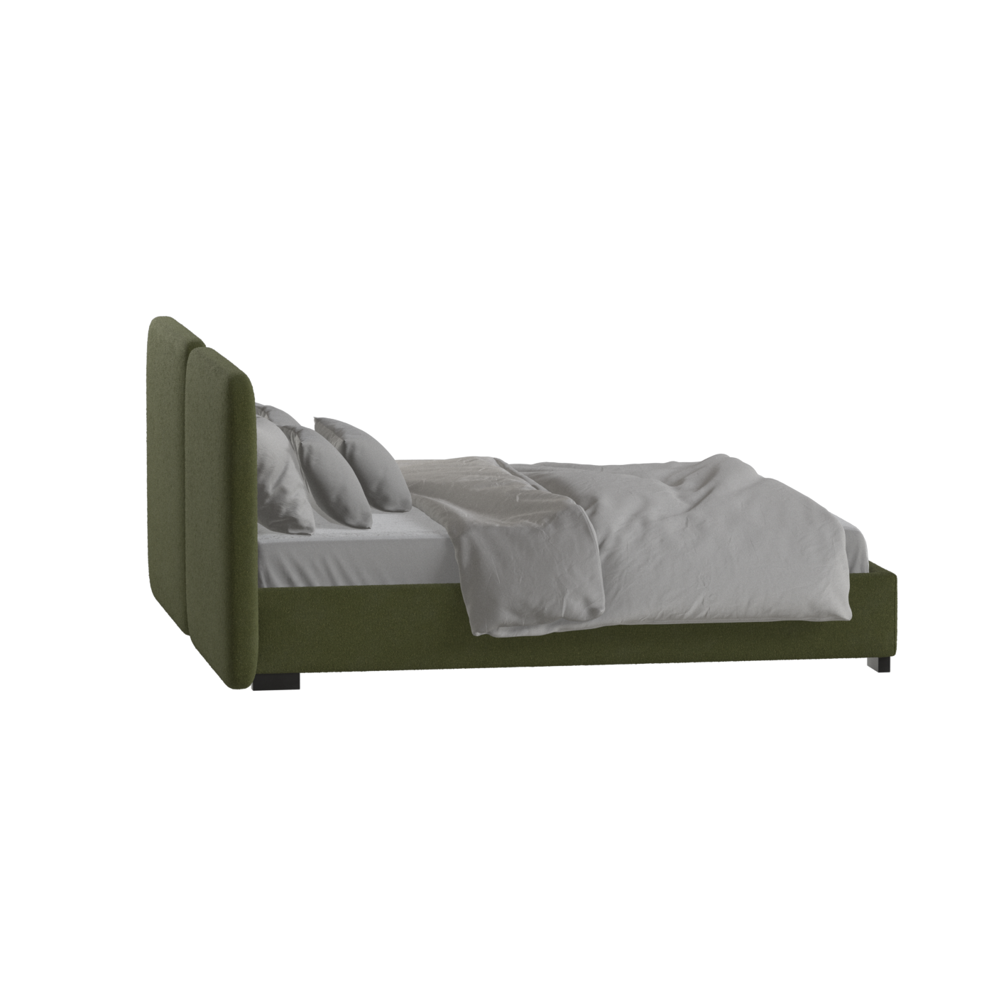 Lit double rembourré Chloé en tissu tissé doux