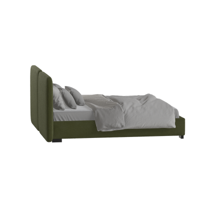 Lit double rembourré Chloé en tissu tissé doux
