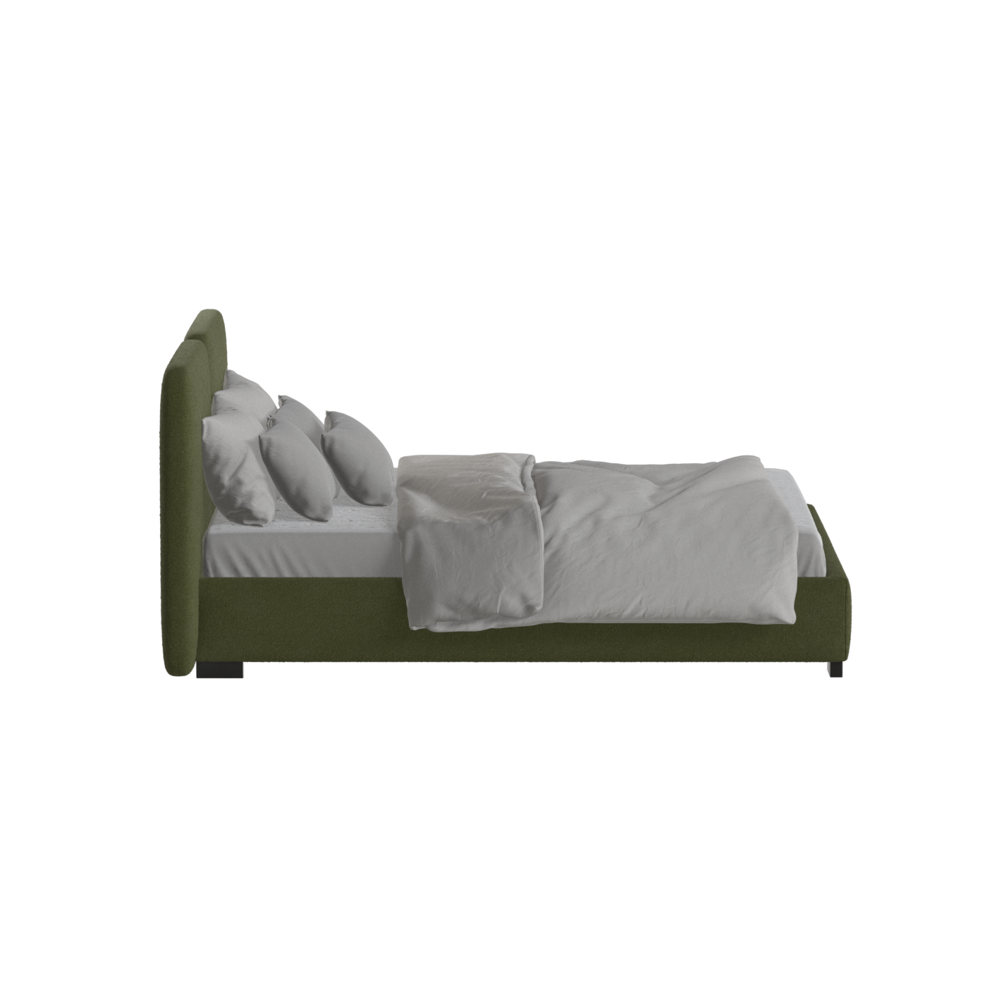 Lit double rembourré Chloé en tissu tissé doux