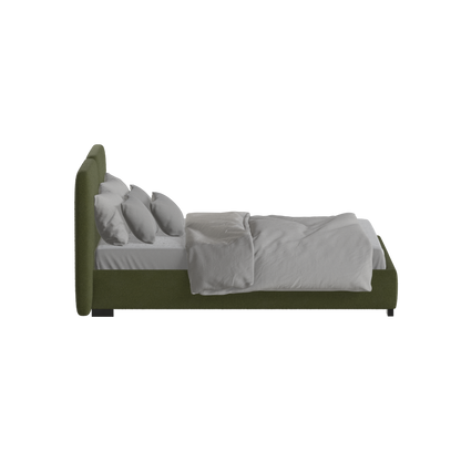 Lit double rembourré Chloé en tissu tissé doux