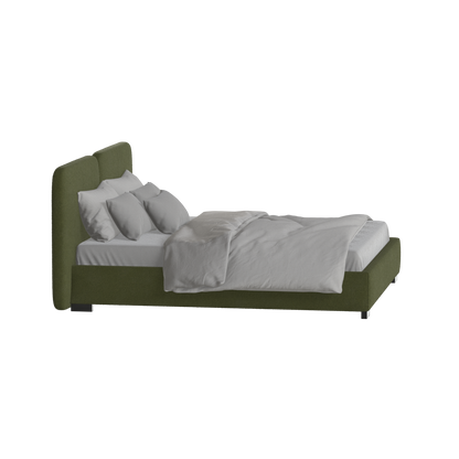 Lit double rembourré Chloé en tissu tissé doux