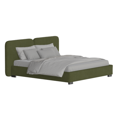 Lit double rembourré Chloé en tissu tissé doux