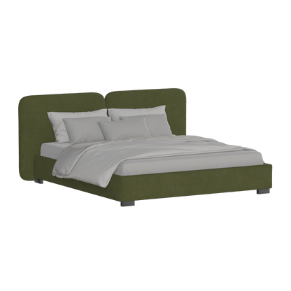 Lit double rembourré Chloé en tissu tissé doux