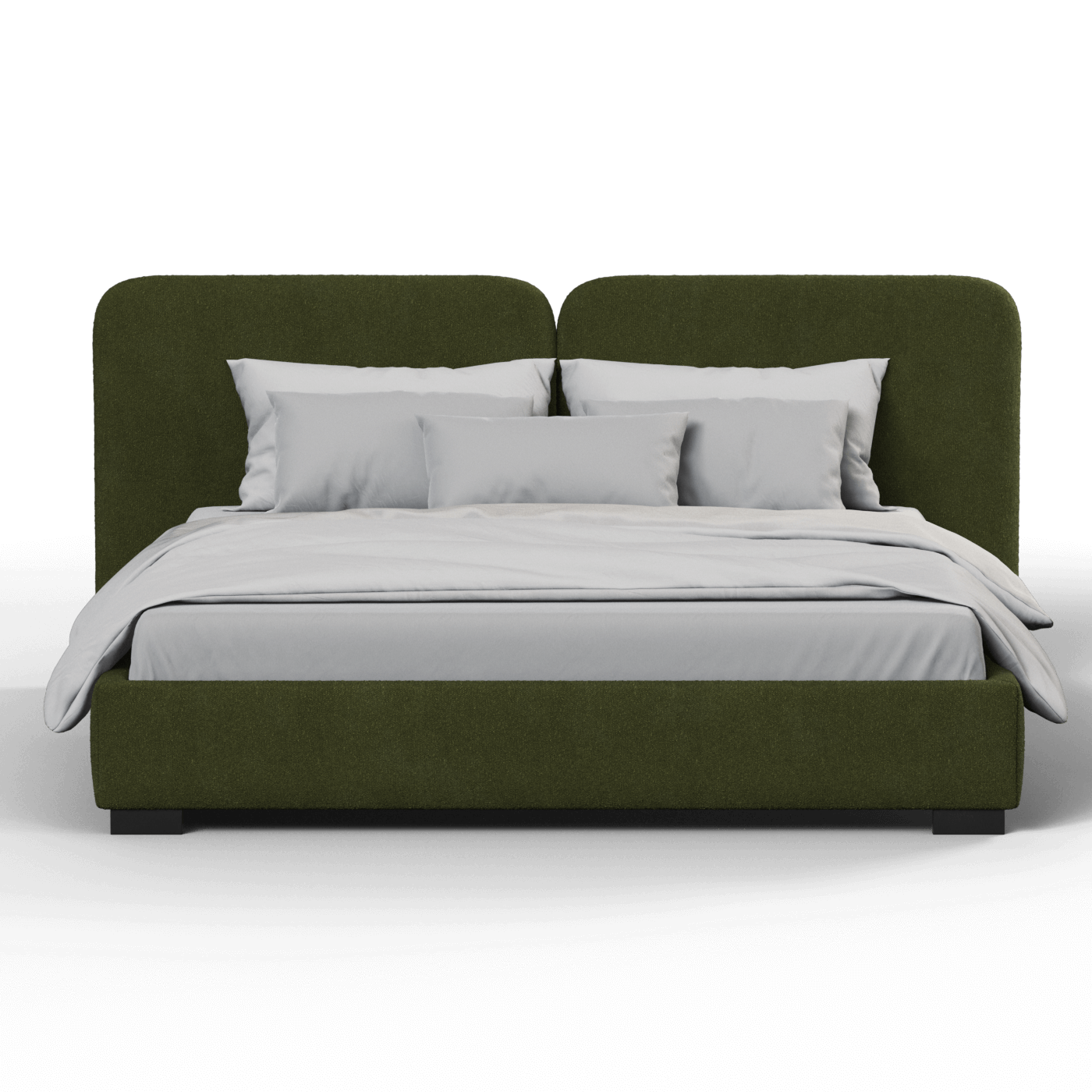 Lit double rembourré Chloé en tissu tissé doux