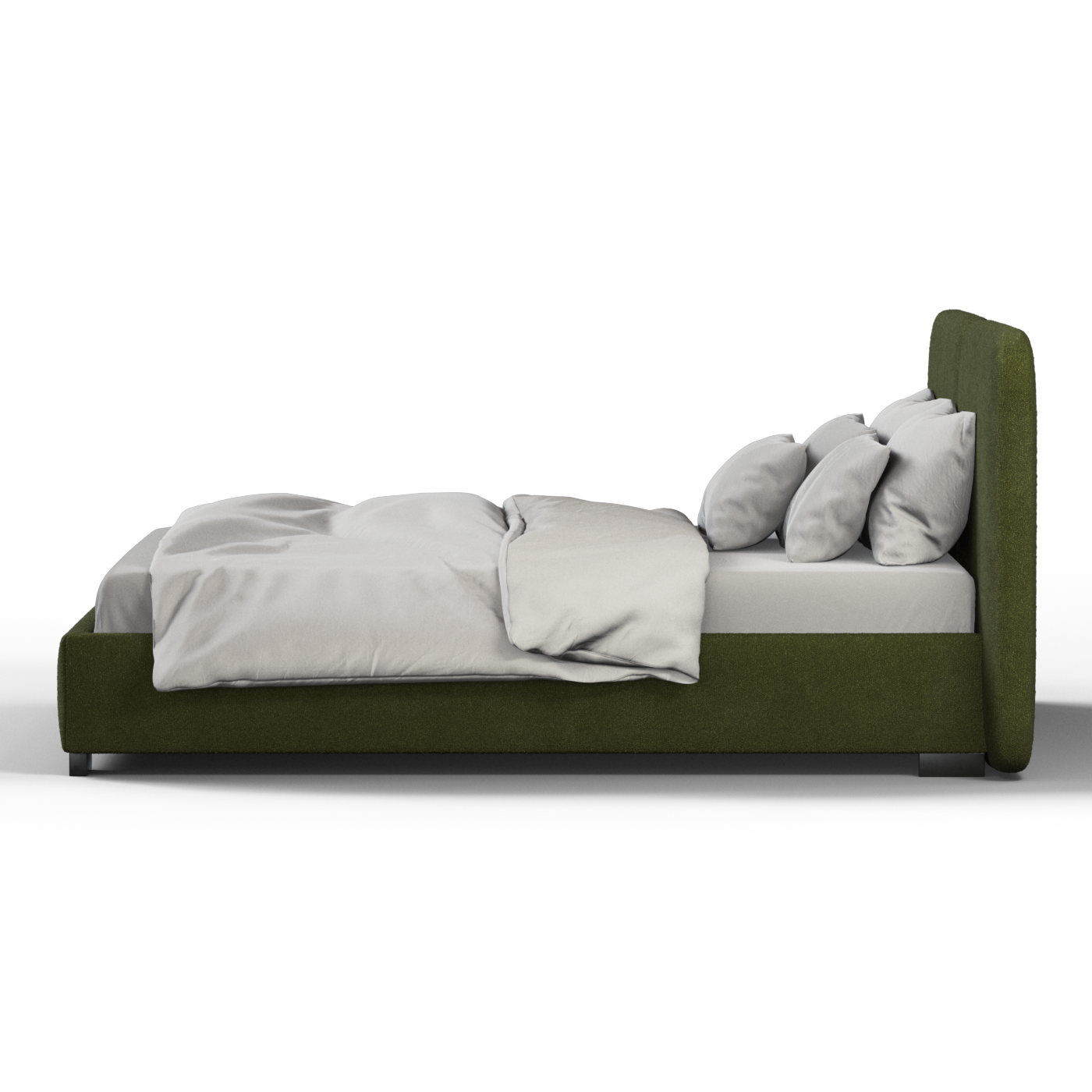 Lit double rembourré Chloé en tissu tissé doux