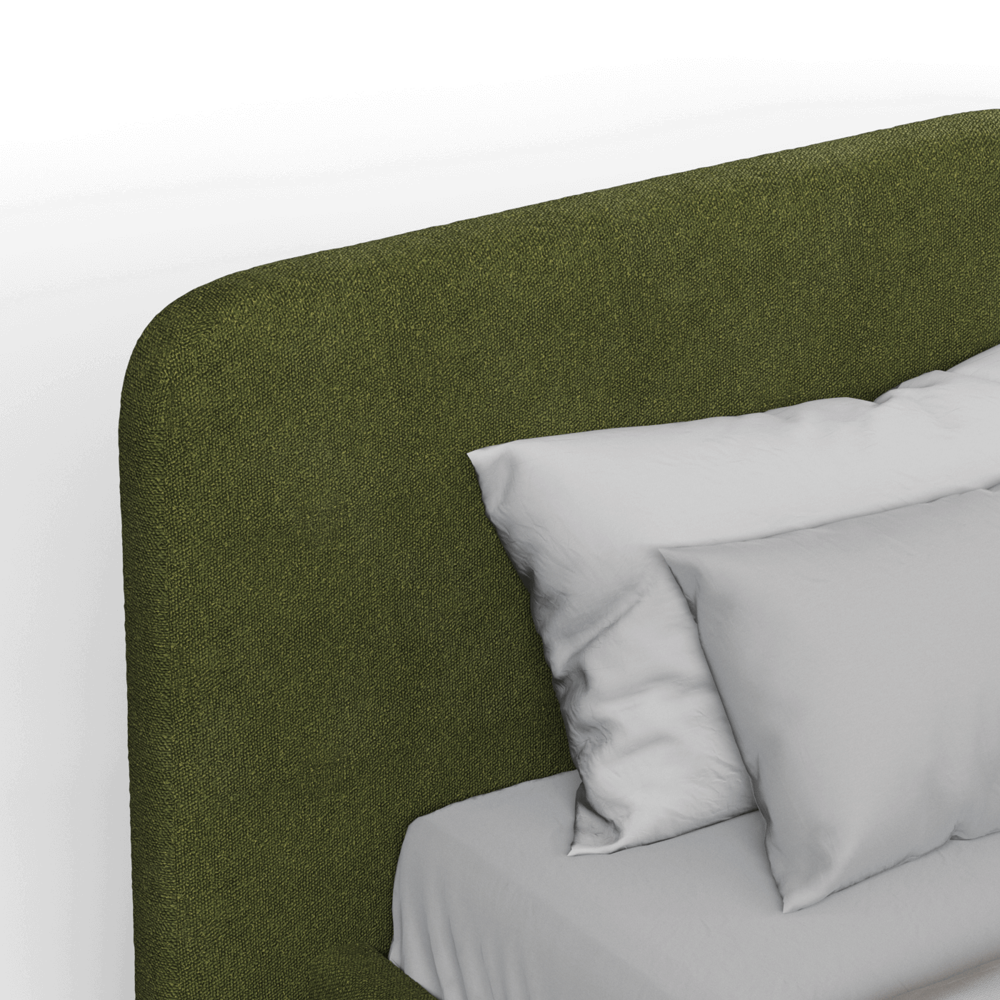Lit double rembourré Chloé en tissu tissé doux