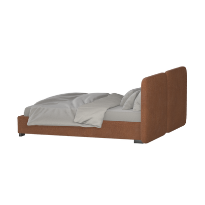 Chloe Upholstered Double Bed in Soft Woven Fabric