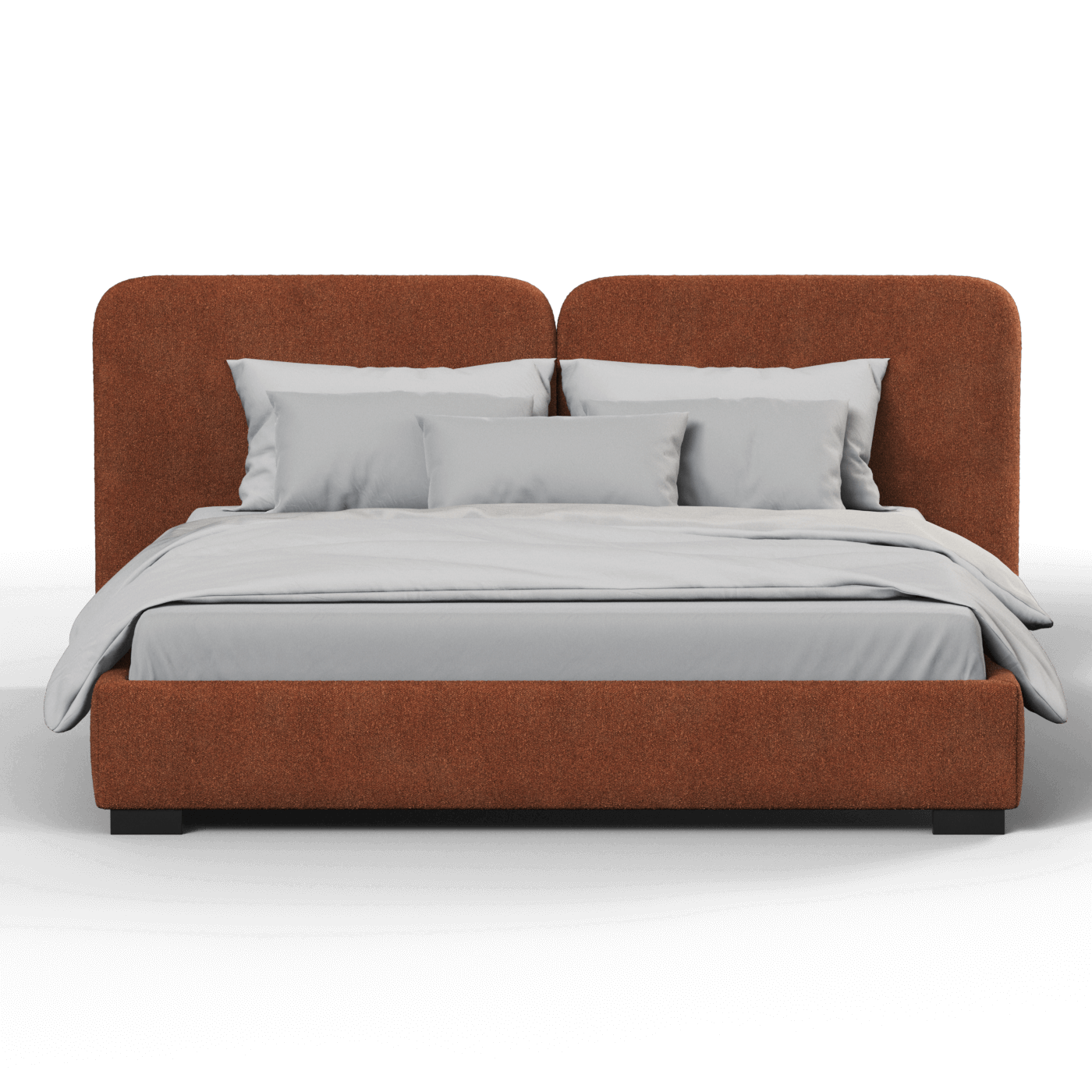 Chloe Upholstered Double Bed in Soft Woven Fabric