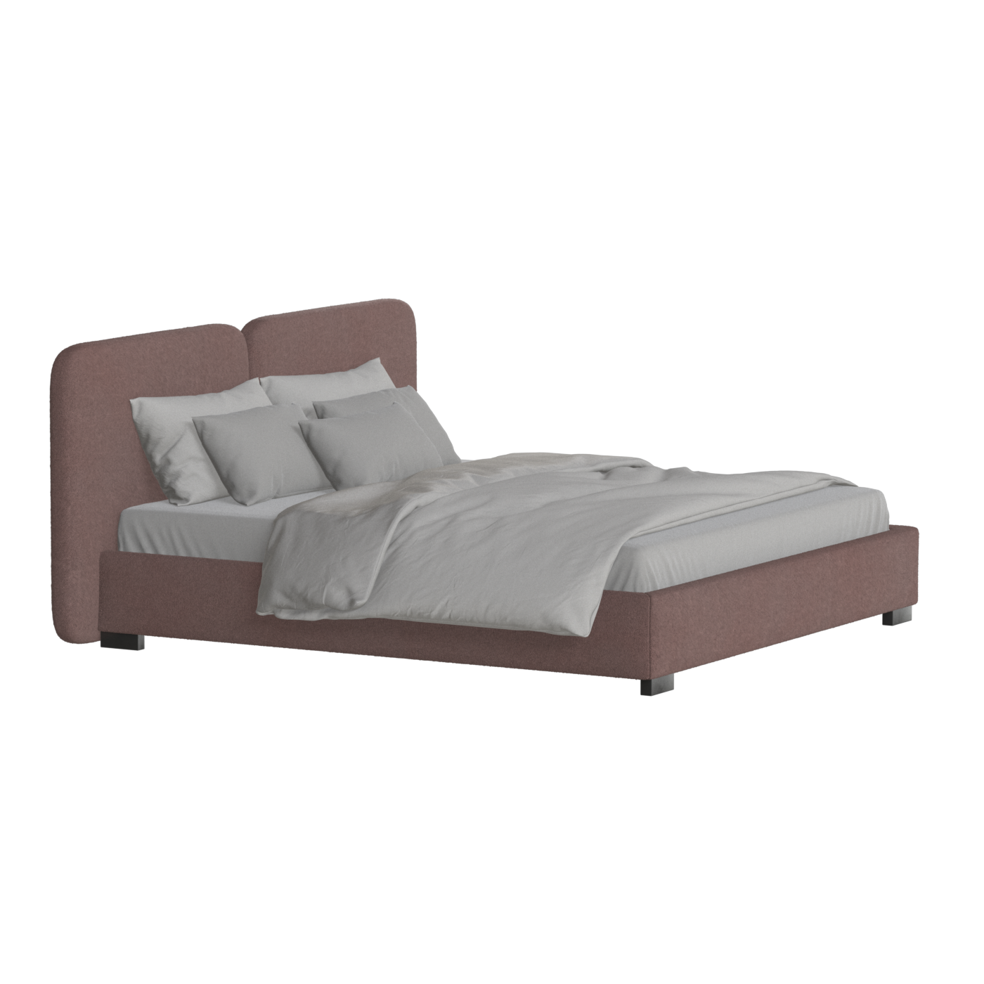 Chloe Upholstered Double Bed in Soft Woven Fabric