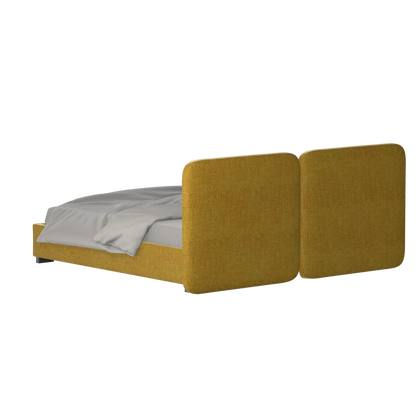Chloe Upholstered Double Bed in Soft Woven Fabric