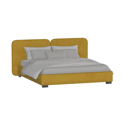 Chloe Upholstered Double Bed in Soft Woven Fabric