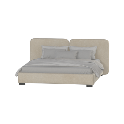 Chloe Upholstered Double Bed in Soft Woven Fabric