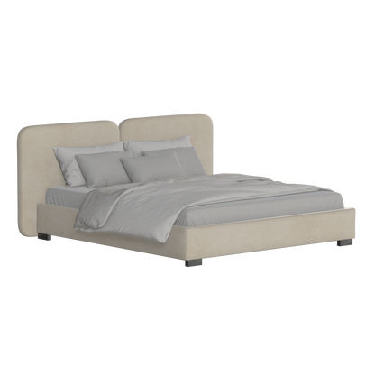 Chloe Upholstered Double Bed in Soft Woven Fabric