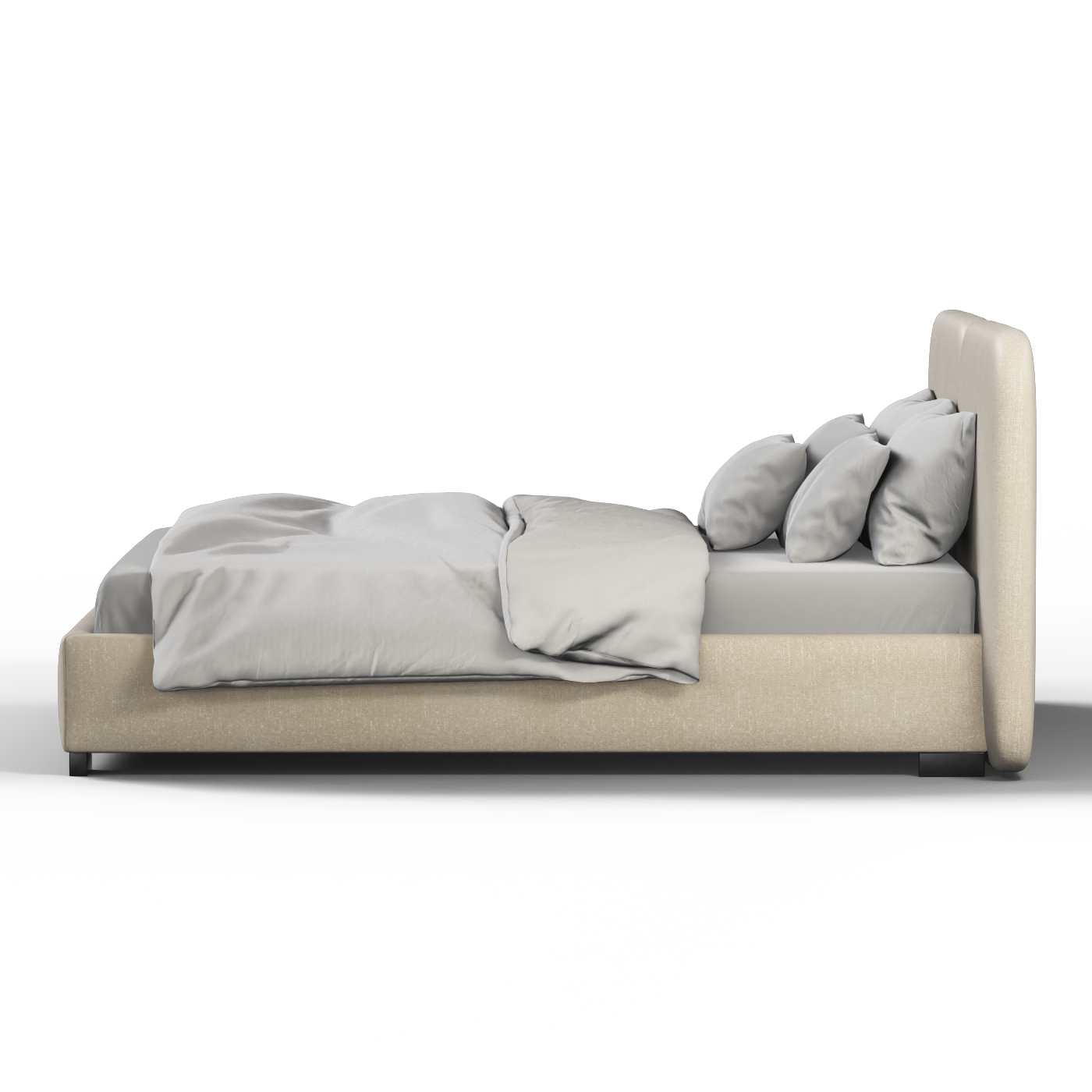 Chloe Upholstered Double Bed in Soft Woven Fabric