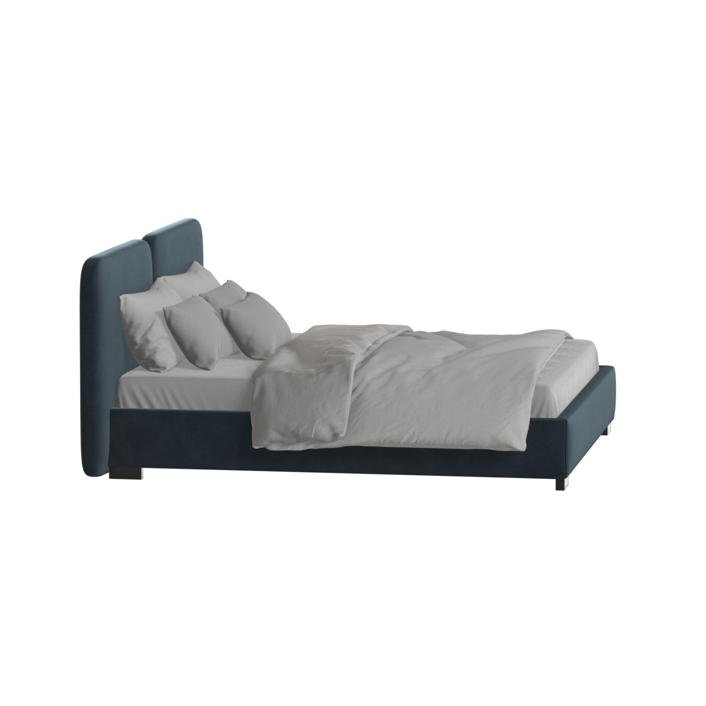 Chloe Upholstered Double Bed in Soft Woven Fabric