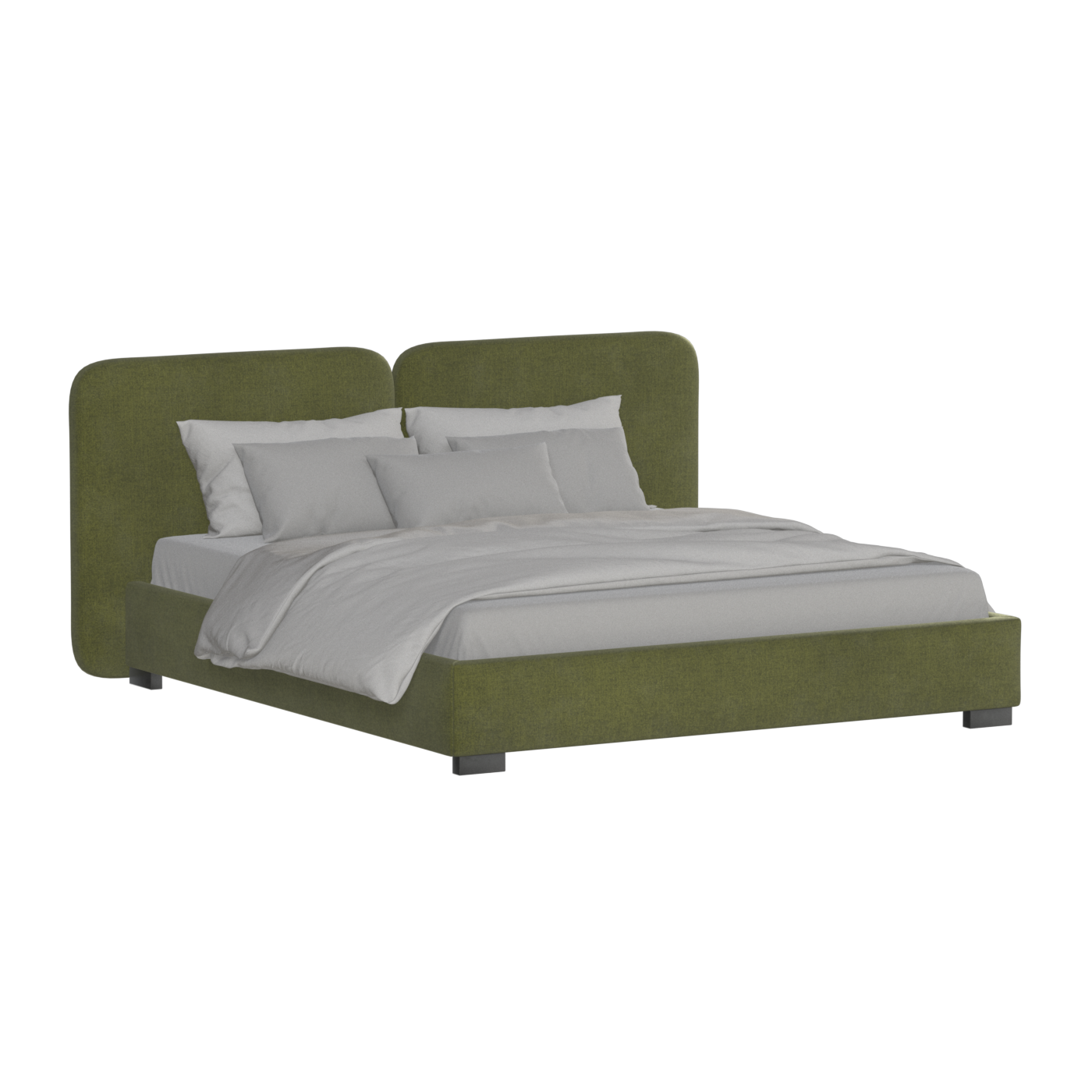 Chloe Upholstered Double Bed in Soft Woven Fabric