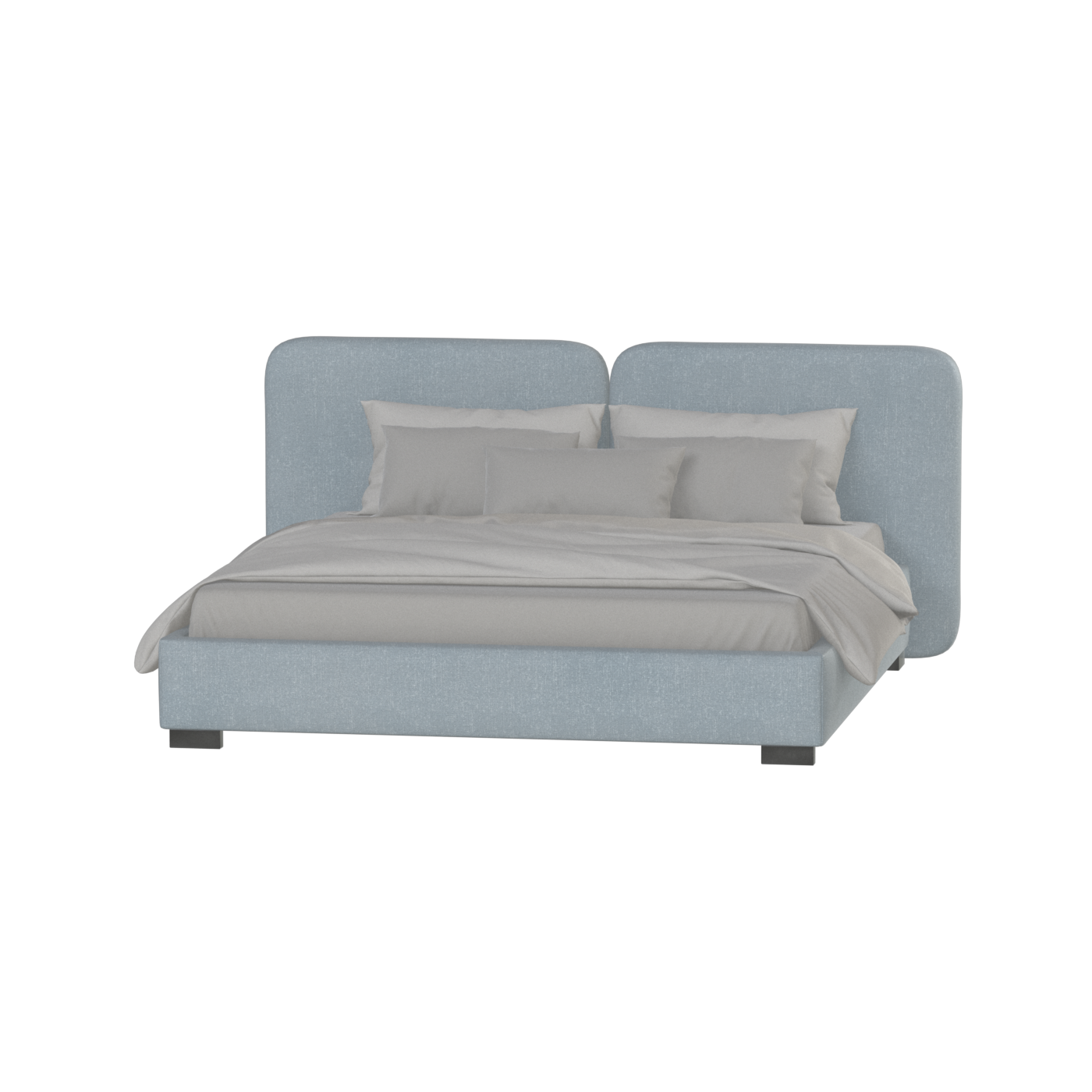 Lit double rembourré Chloé en tissu tissé doux