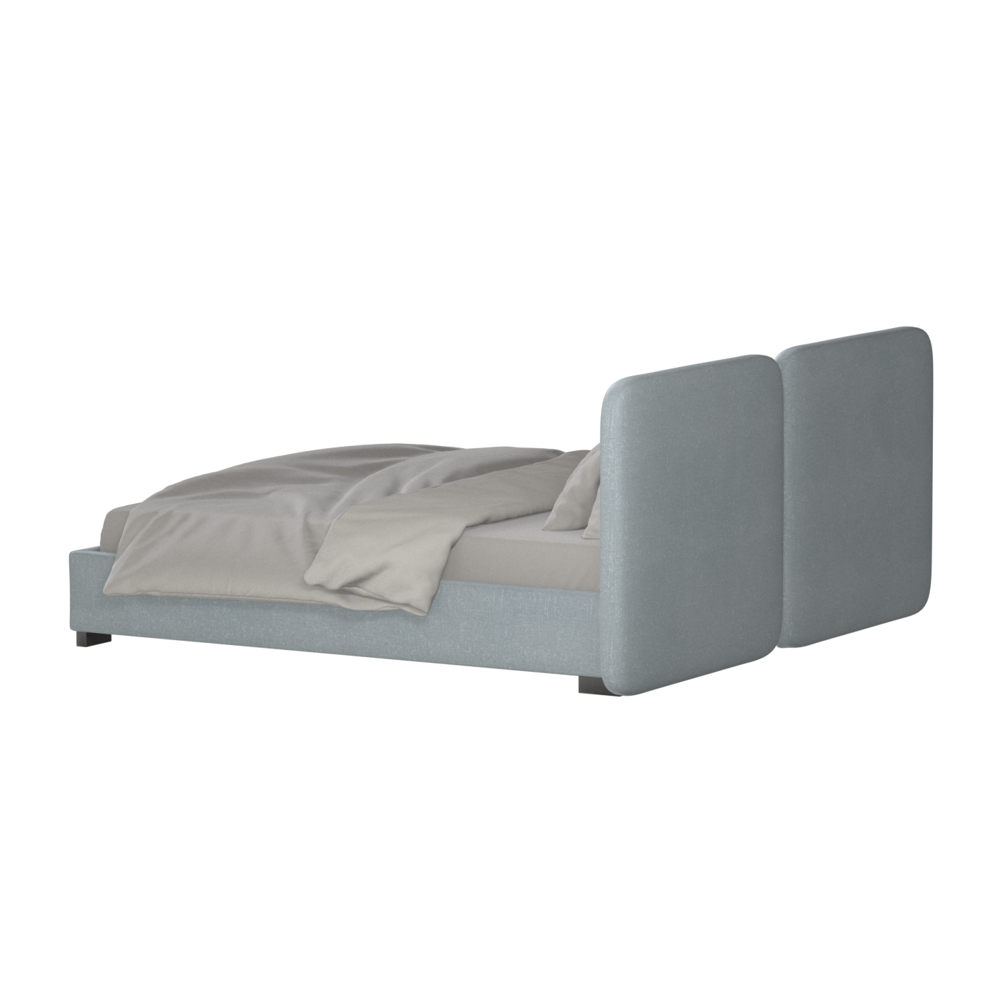 Chloe Upholstered Double Bed in Soft Woven Fabric