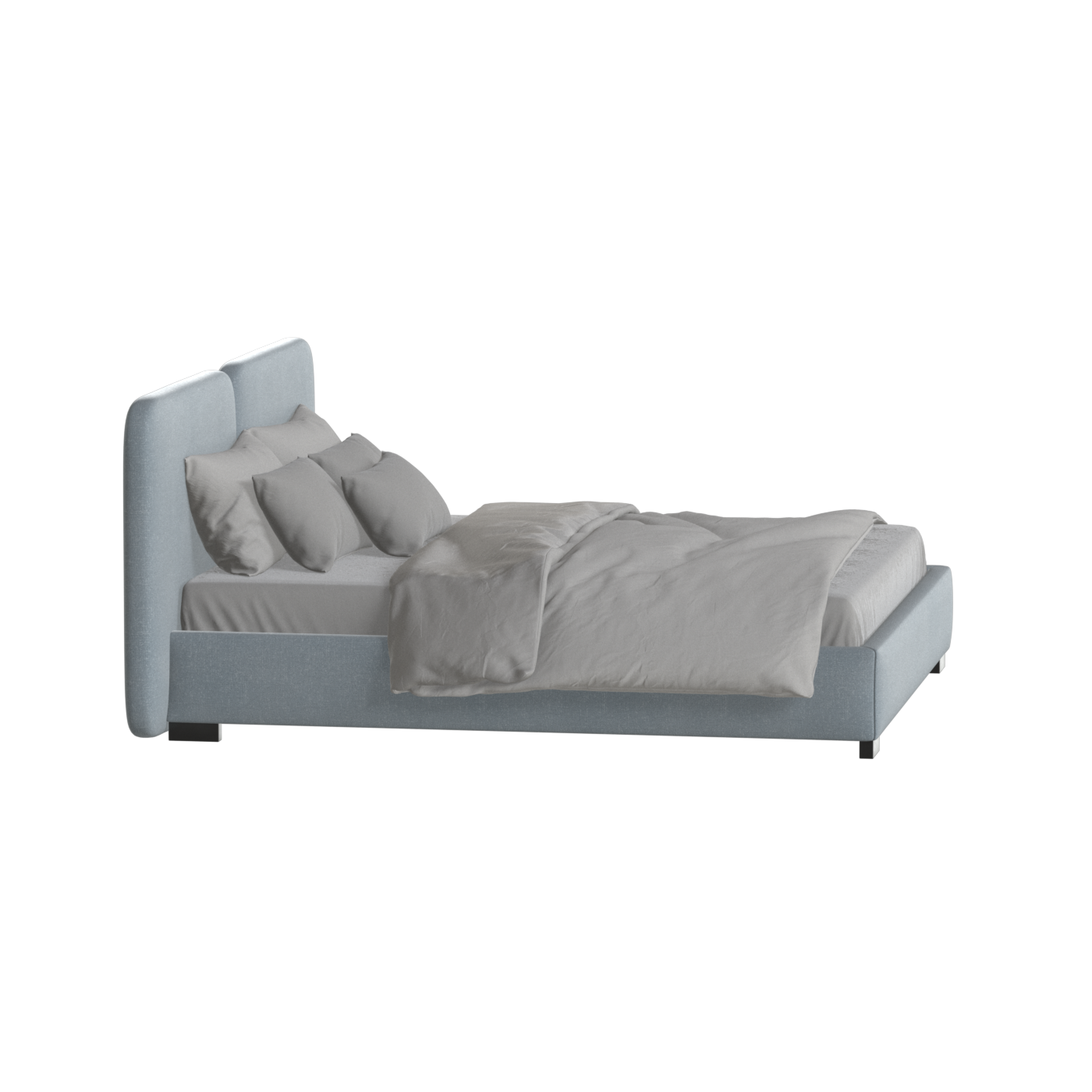 Chloe Upholstered Double Bed in Soft Woven Fabric