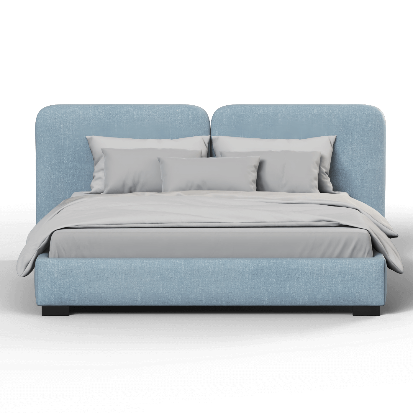 Chloe Upholstered Double Bed in Soft Woven Fabric